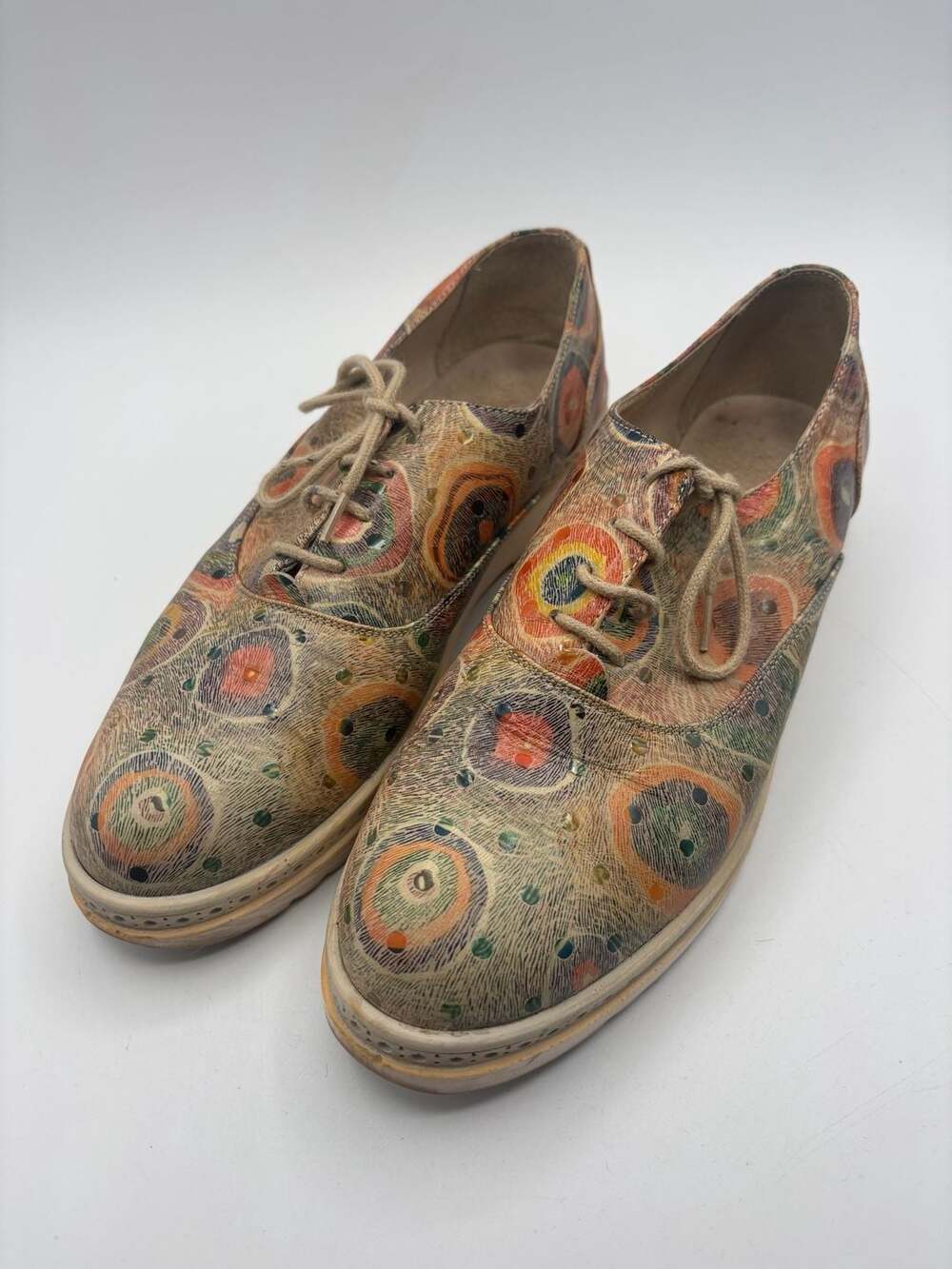 Unique Multi Color Leather Oxfords Women’s